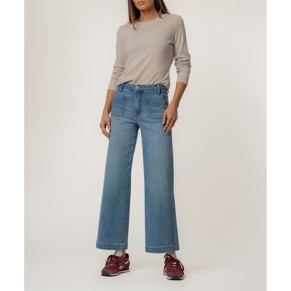 Kut from the Kloth Denim - Kut from the Kloth Meg Wide Leg Jeans Blue Size 10 New Without Tags